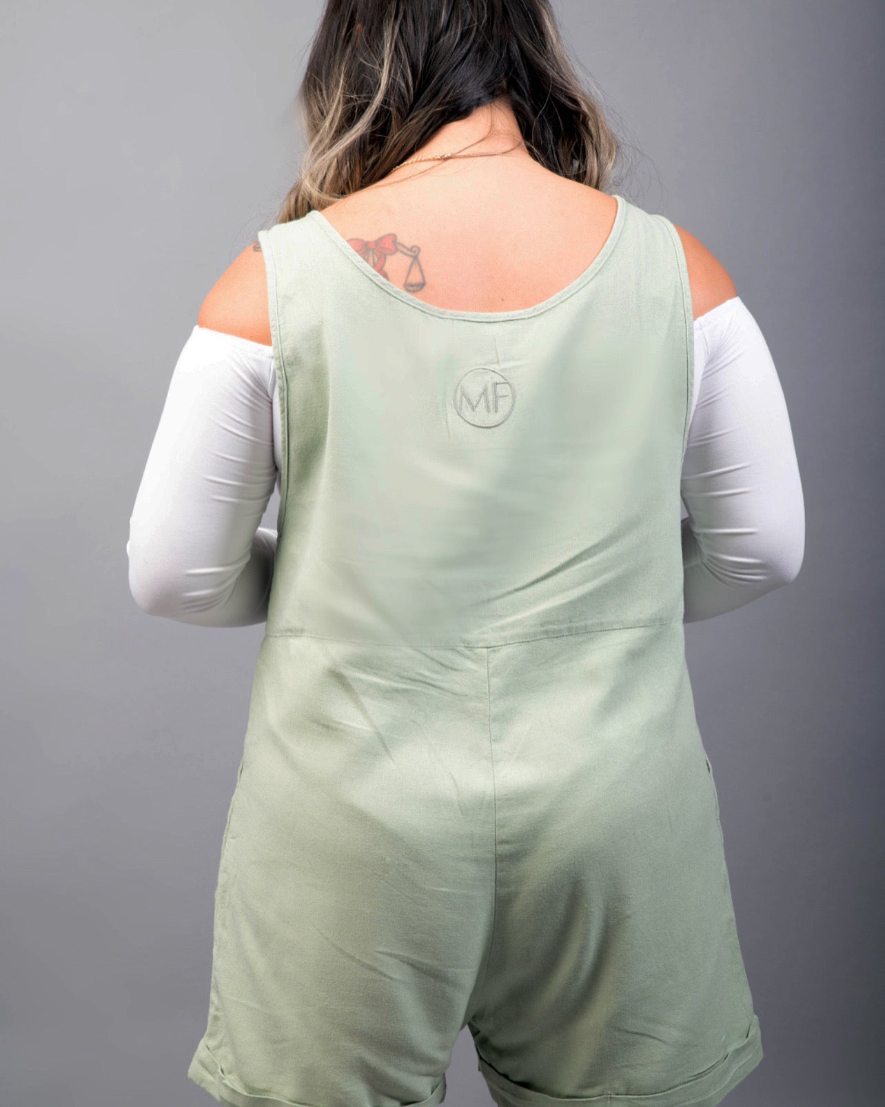 “MF” Linen Rompers